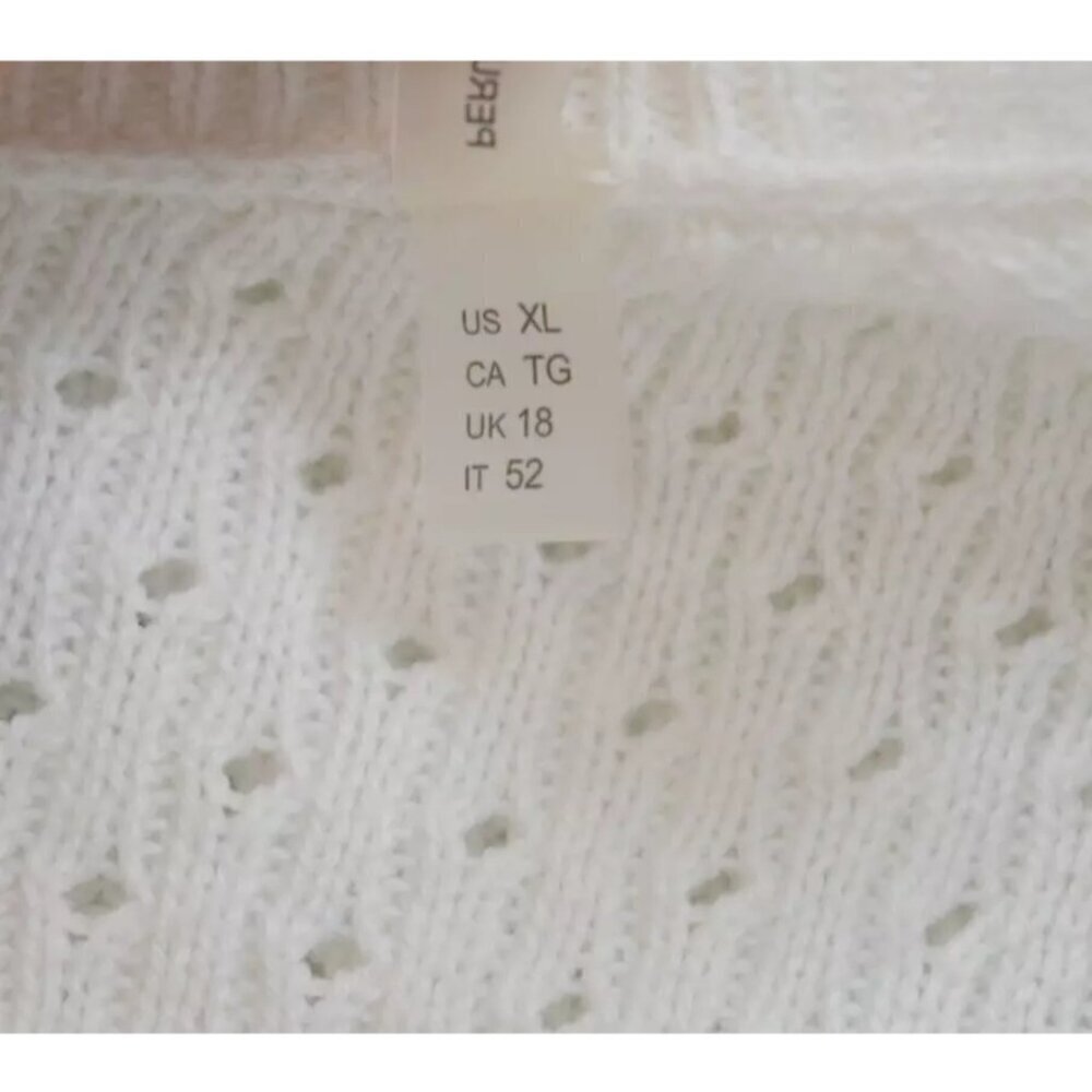 ELIE TAHARI NOVELTY STITCH WHITE COTTON SWEATER - Picture 8 of 9